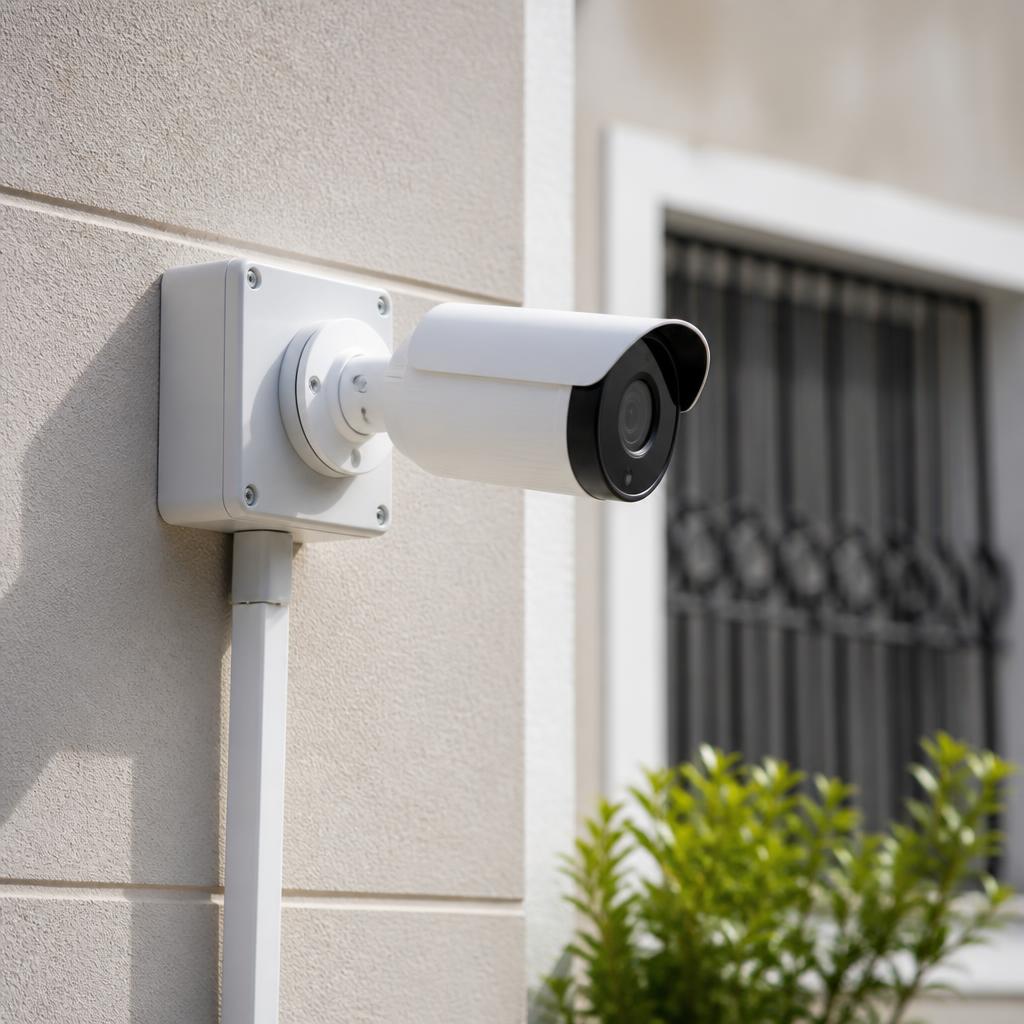 Instalação de câmeras CFTV em fachada residencial